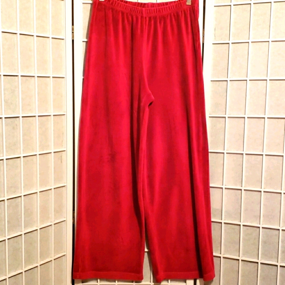 CHARTER CLUB INTIMATES VELOUR RED PANTS SZ S